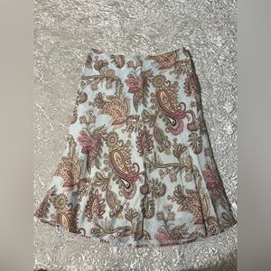 Tommy Hilfiger Paisley A-Line Skirt - blue and Pink. Size 6